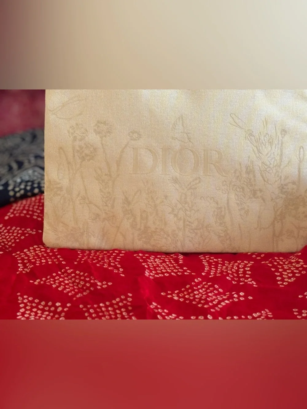 Dior Cream Embossed Floral Envelope Trousseau Bag - Picture 8 of 10